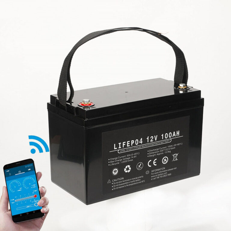 Bateria de fosfato de ferro de lítio LiFePO4 12V com Bluetooth